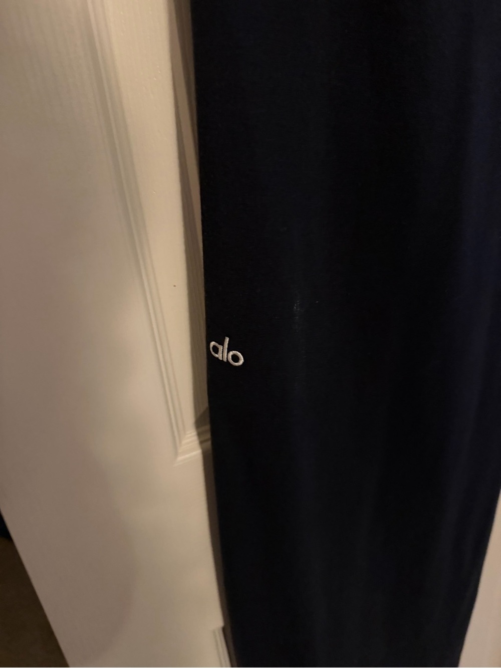 ALO Yoga Black Joggers with White Drawcord - Picture 3 of 6